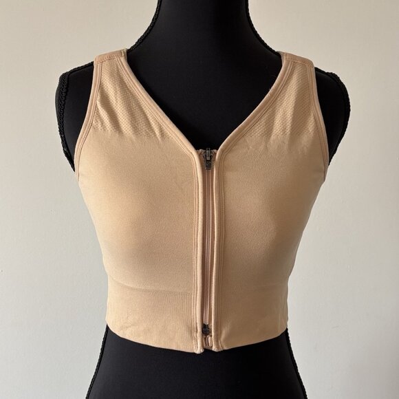 Prairie Wear Hugger Prima Bra Medium Beige Post Surgical NO CUPS INSERTS! - Picture 1 of 15